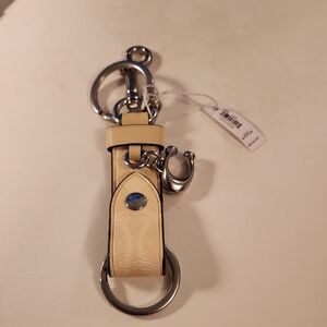 Coach Cream and Silver Key/Bag Charm Holder